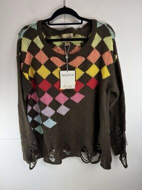Wildfox Couture White Label Distressed Oversized Sweater Size: Medium